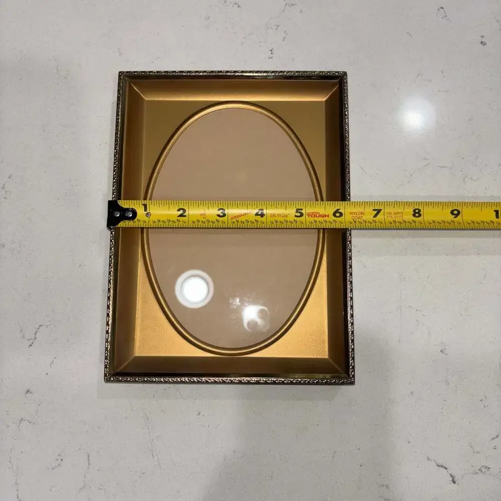 Vintage Intercraft Gold-Tone Metal Picture Frame with Oval Inset